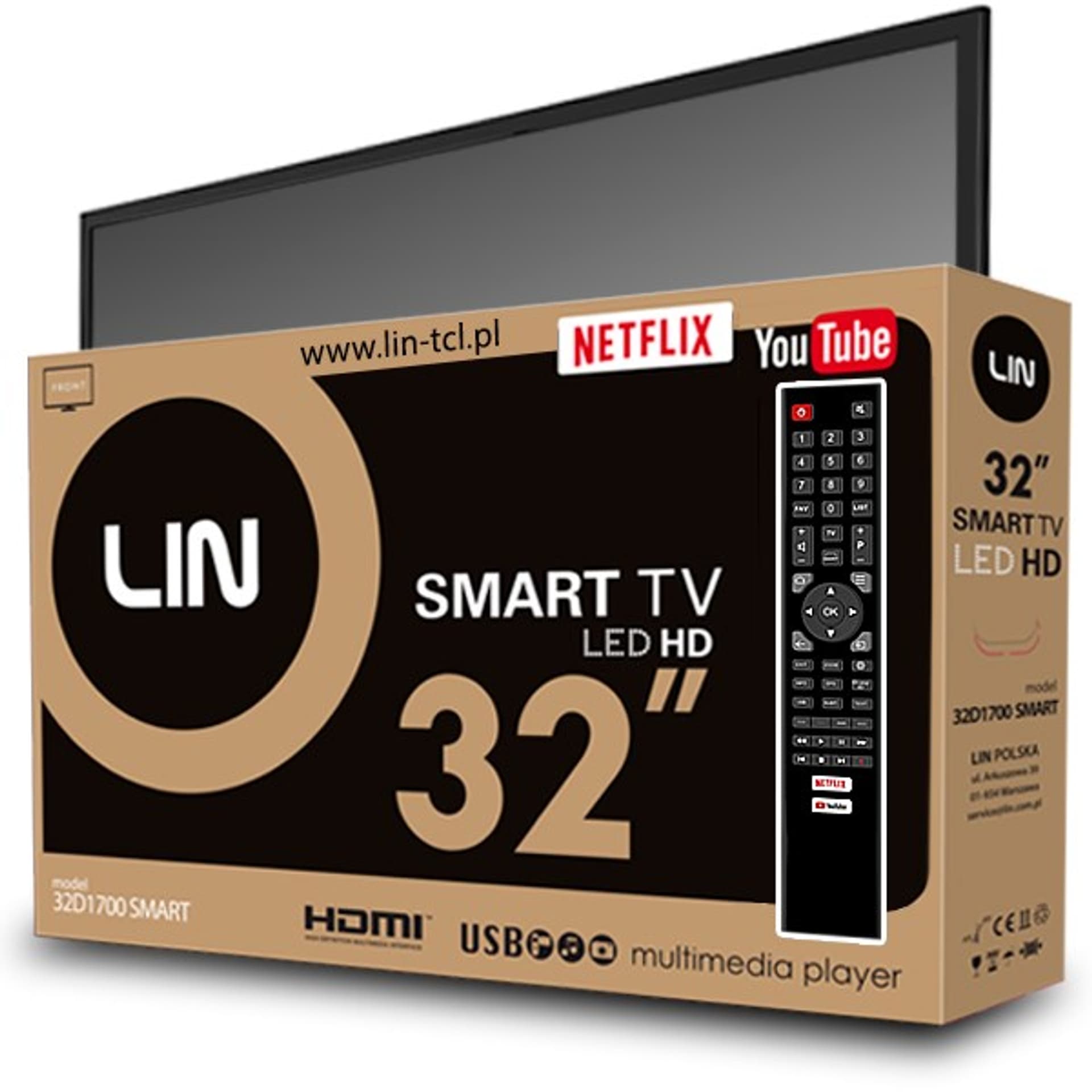 

Telewizor 32" LIN 32D1700 SMART HD Ready DVB-T2