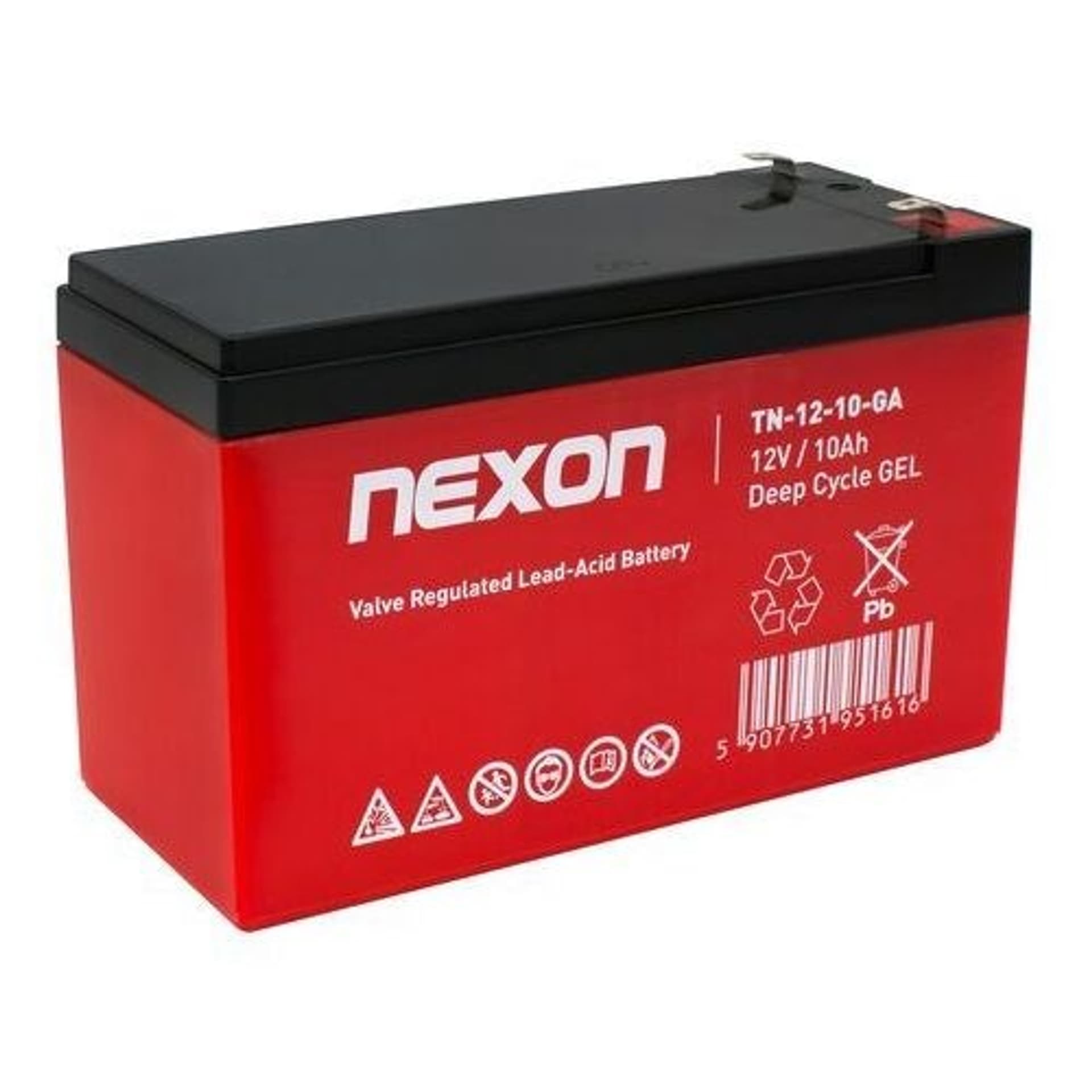 

Czerwony Smukły Akumulator NEXON żelowy GEL 12V 10Ah UPS ROWER POJAZD