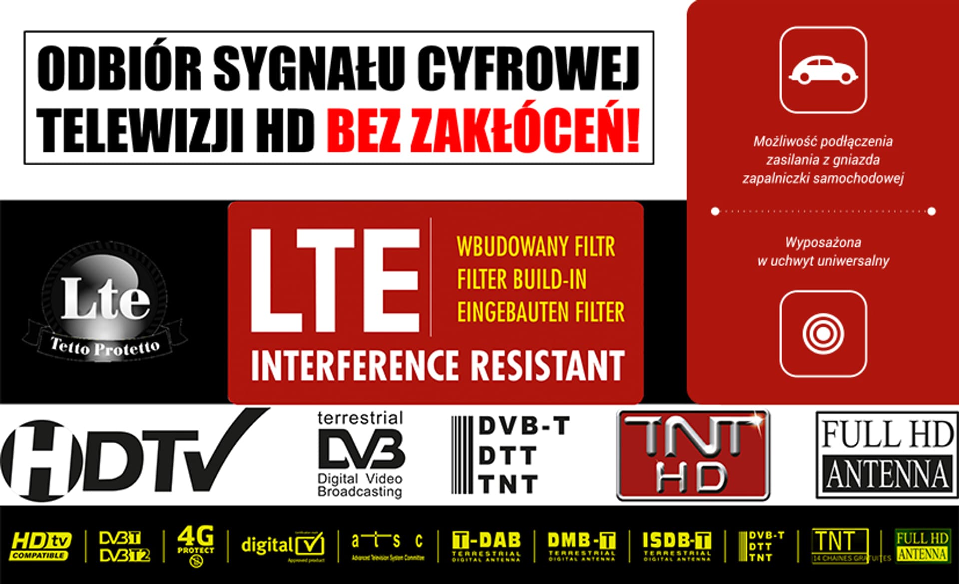 

21-014# Antena dvb-t ats14 samochodowa aktywna