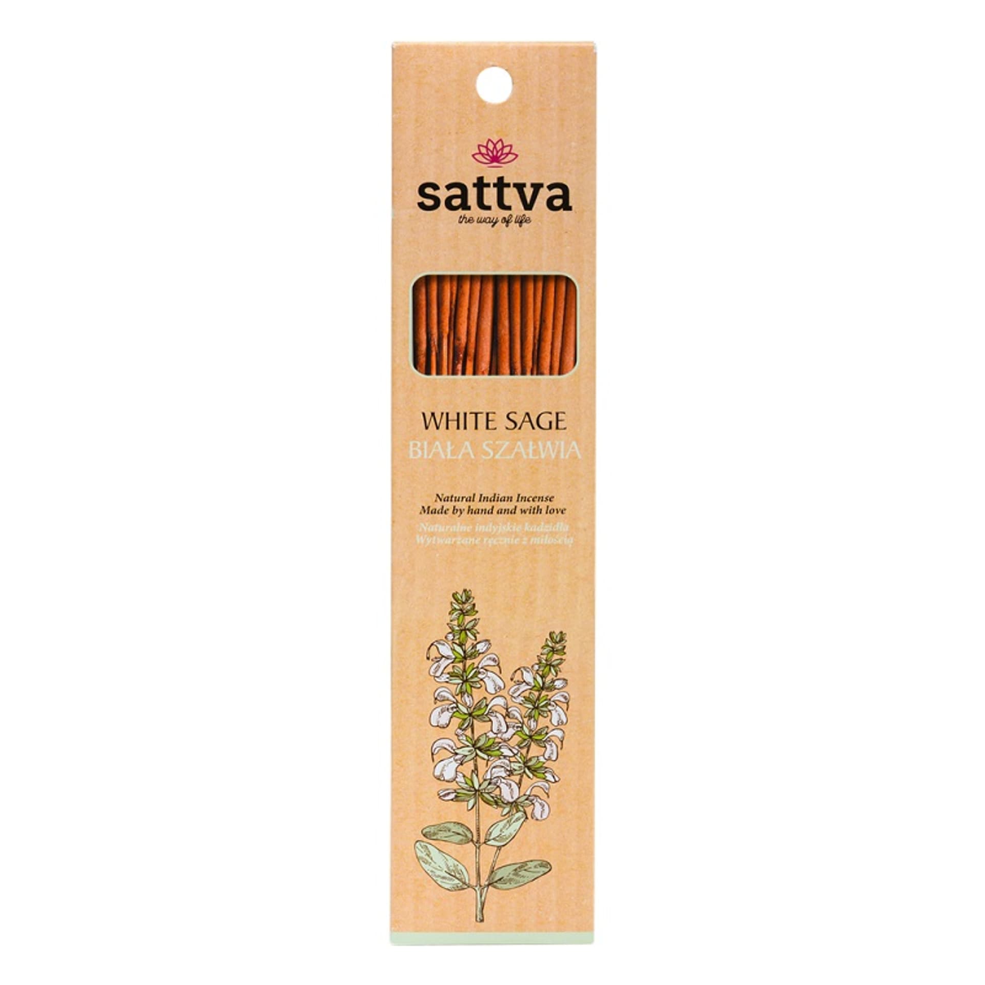 

Sattva Natural Indian Incense naturalne indyjskie kadzidełko Biała Szałwia 15szt