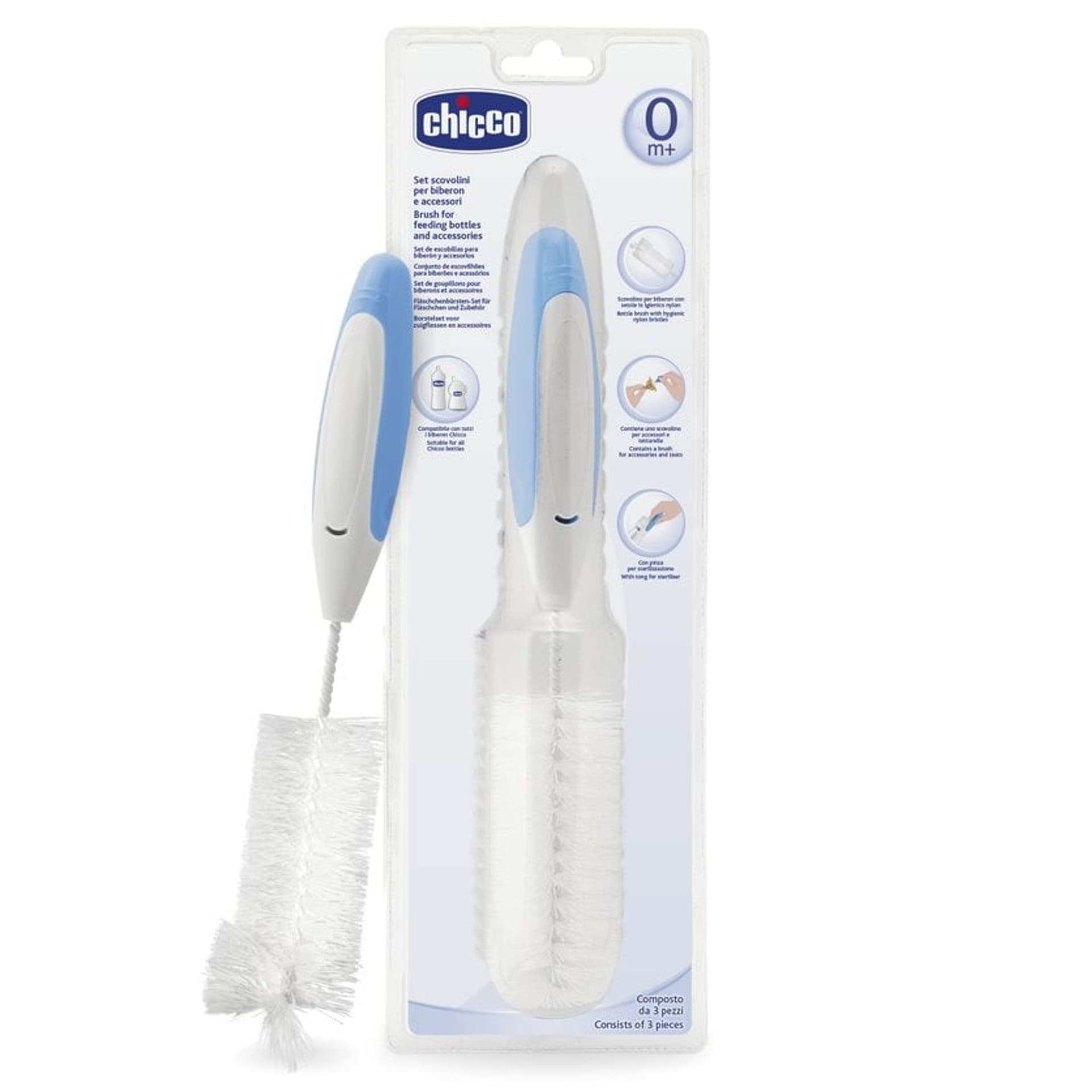 

Zestaw szczotek do Mycia Butelek i Smoczków 3w1 Chicco Higiena karmienia