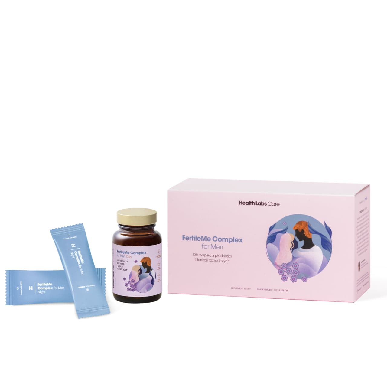 

HealthLabs FertileMe Complex For Men suplement diety dla wsparcia płodności i funkcji rozrodczych dla mężczyzn 30 kapsułek + 30 saszetek
