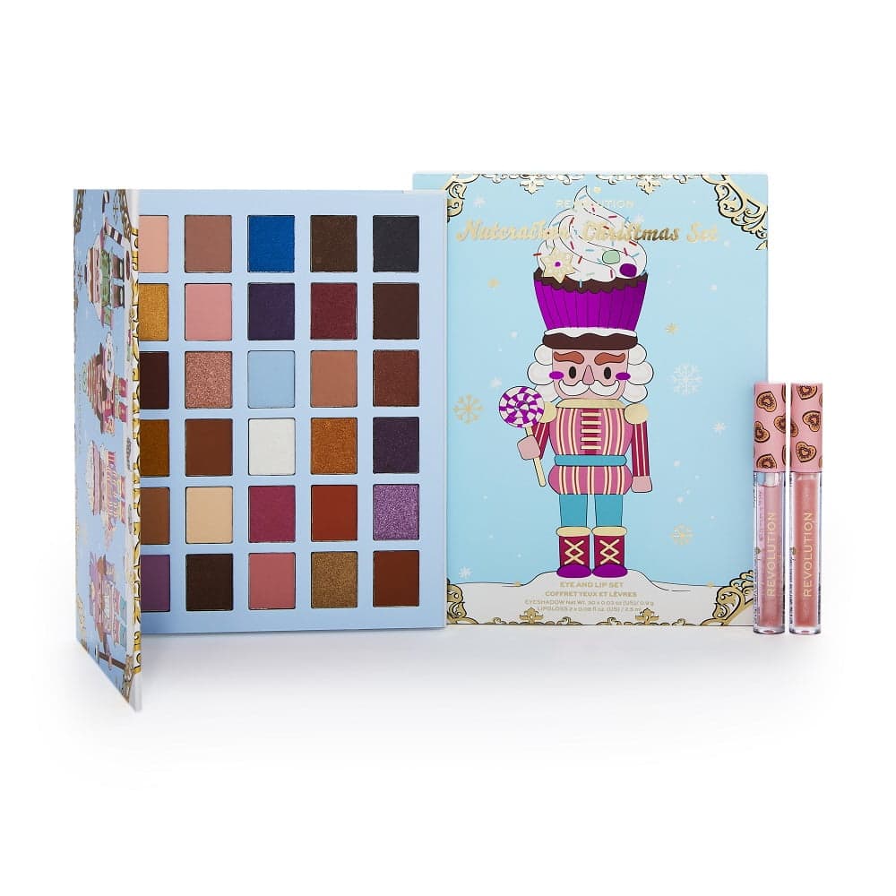 

Makeup Revolution I Heart Revolution Christmas Nutcracker Makeup Set zestaw Pan Nutcracker Shadow Palette paleta cieni do powiek 30x0.9g + Nutcracker Lip Glosses błyszczyk do ust 2x2.5ml