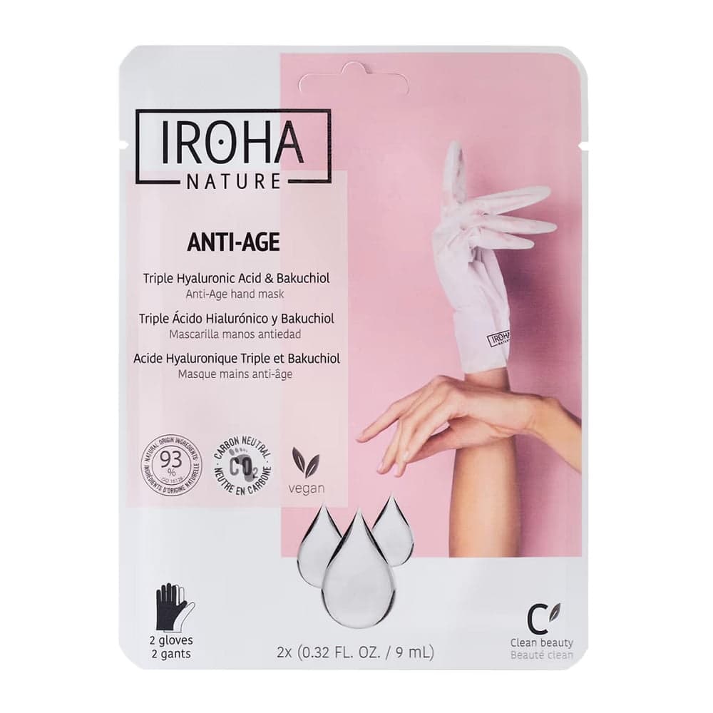 

Iroha nature Anti-Age Hand Mask przeciwstarzeniowa maska do rąk w formie rękawic Triple Hyaluronic Acid Bakuchiol 2x9ml