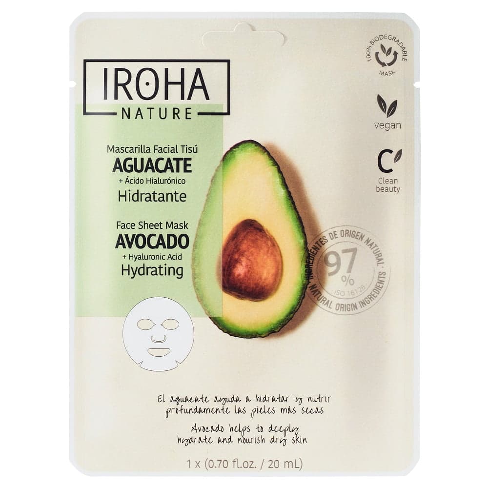 

Iroha nature Hydrating Face Sheet Mask Avocado + Hyaluronic Acid nawilżająca maska w płachcie z awokado i kwasem hialuronowym 20ml