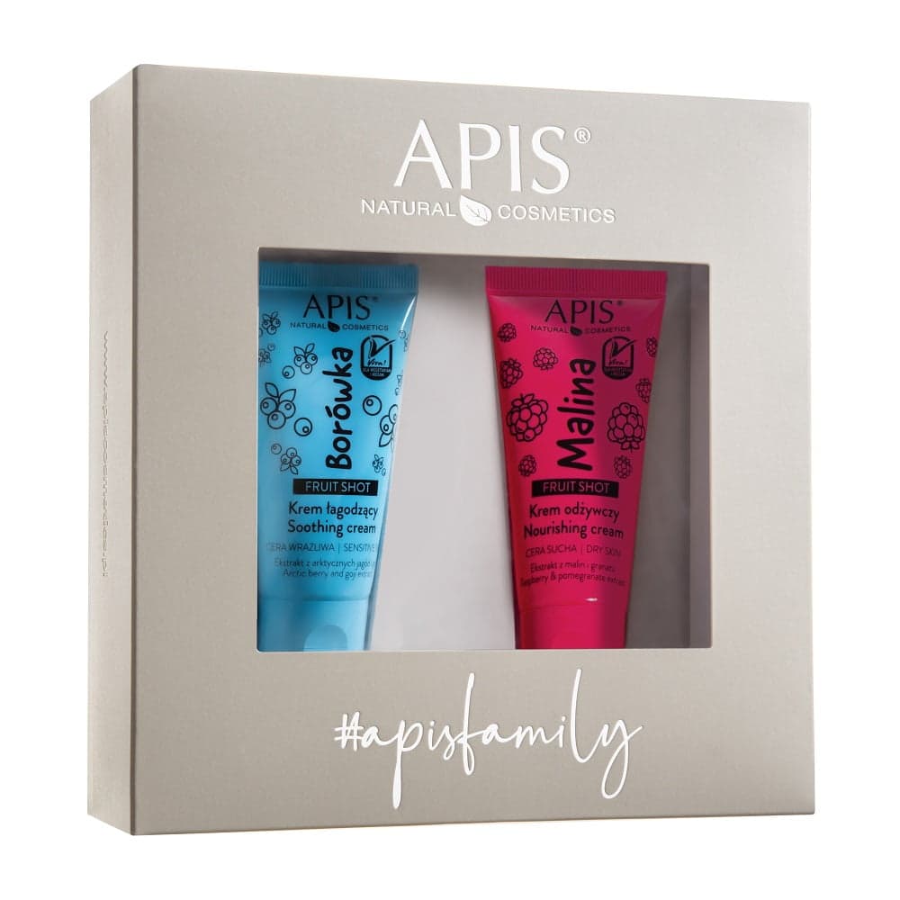 

APIS Fruit Shot zestaw krem łagodzący Borówka 50ml + krem odżywczy Malina 50ml