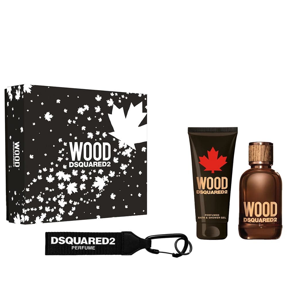 

Dsquared2 Wood Pour Homme zestaw EDT 100ml + żel pod prysznic 100ml + breloczek (M)