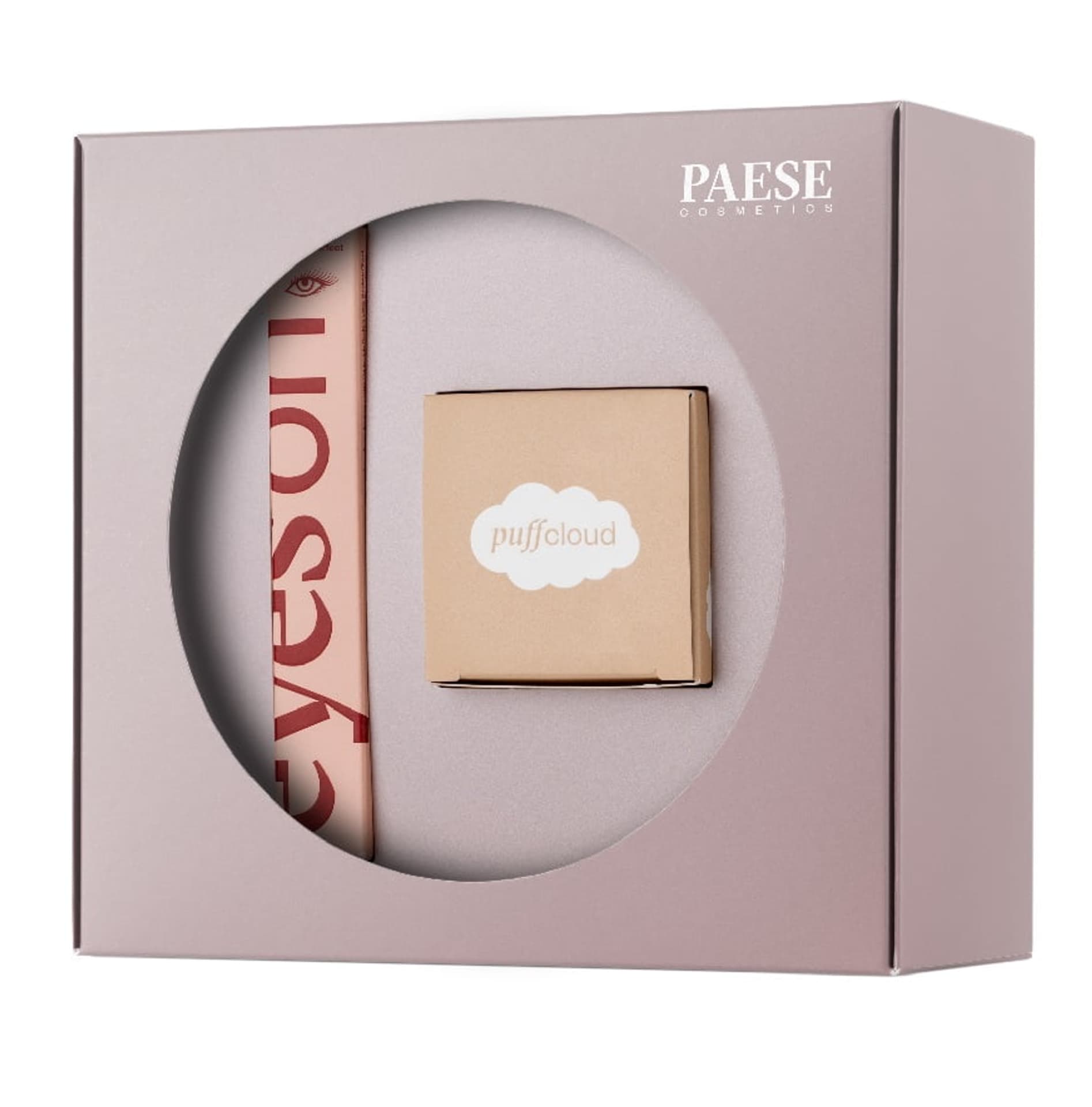 

Paese Merry Look zestaw Puff Cloud puder pod oczy 5.3g + Eyes On tusz dający efekt foxy eye 8ml