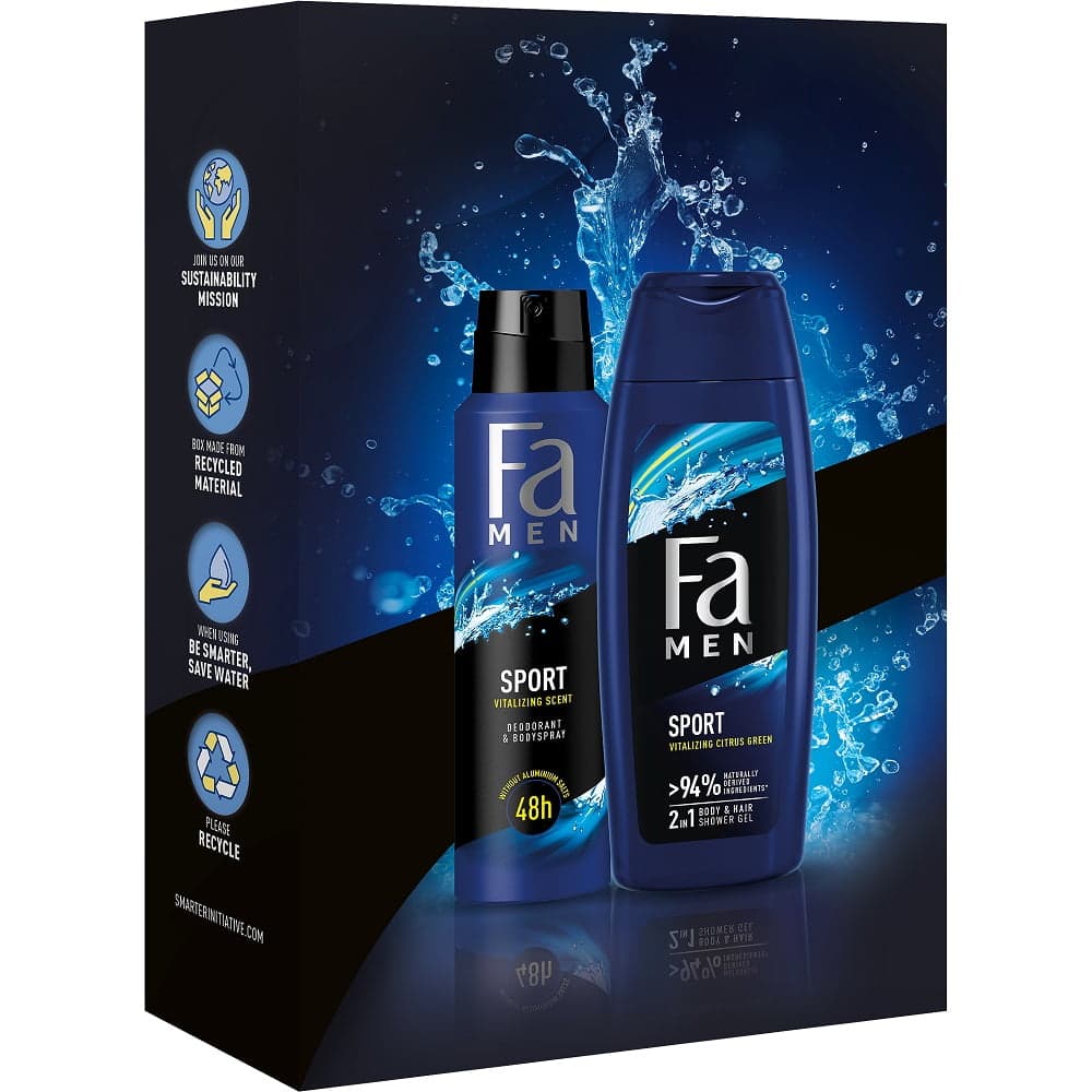 

Fa Men Sport zestaw żel pod prysznic 250ml + dezodorant w sprayu 150ml