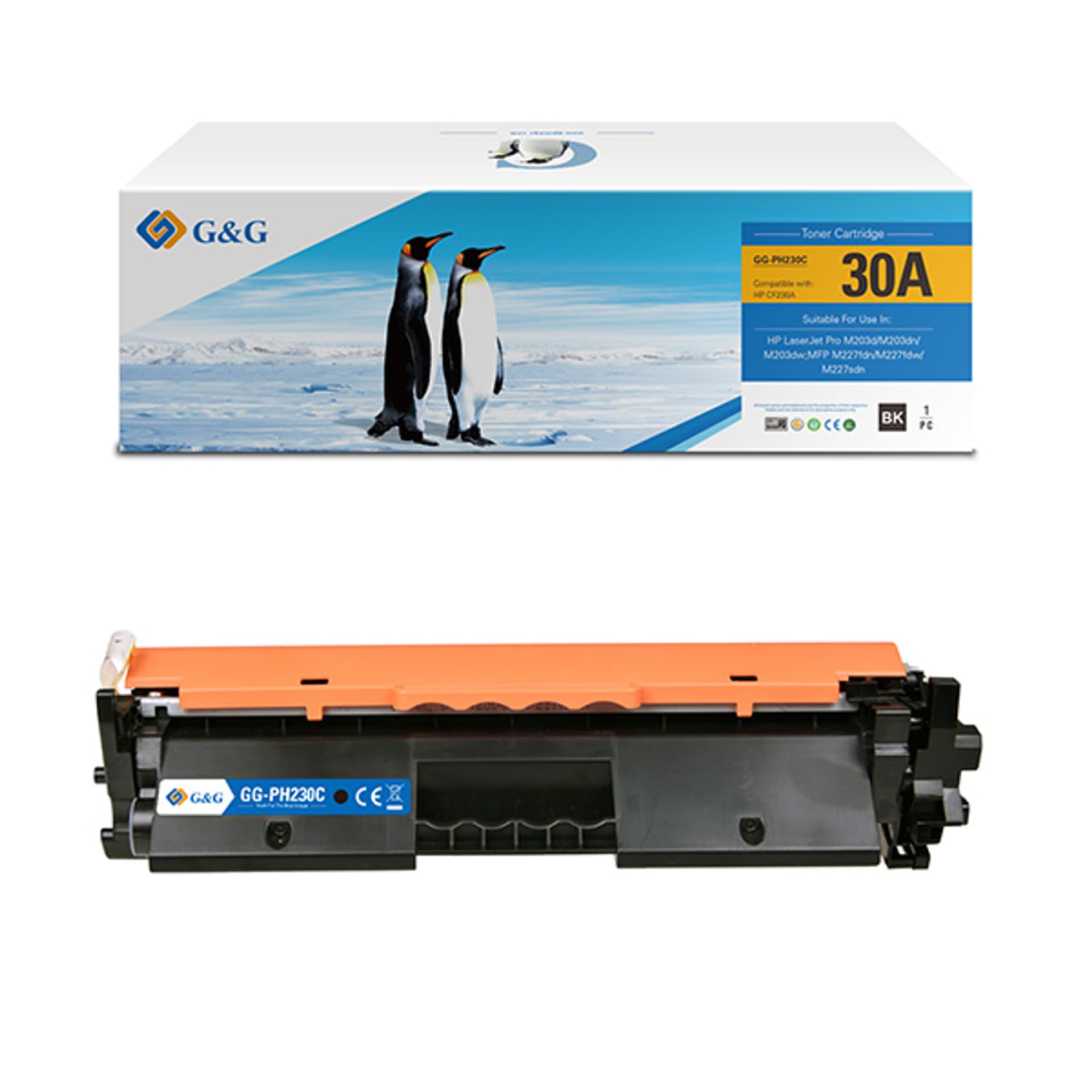 

G&G kompatybilny toner z NT-PH230C, HP 30A, CF230A, black, 1600s, dla HP LaserJet Pro MFP M227sdn,227fdw,M203dw,dn Printer, N