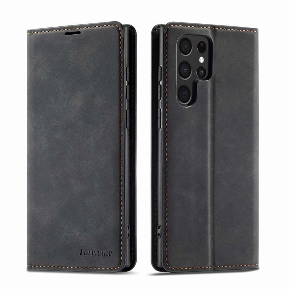 

Etui z klapką portfel Alogy Forwenw skórzane do Samsung Galaxy S22 Ultra Czarne