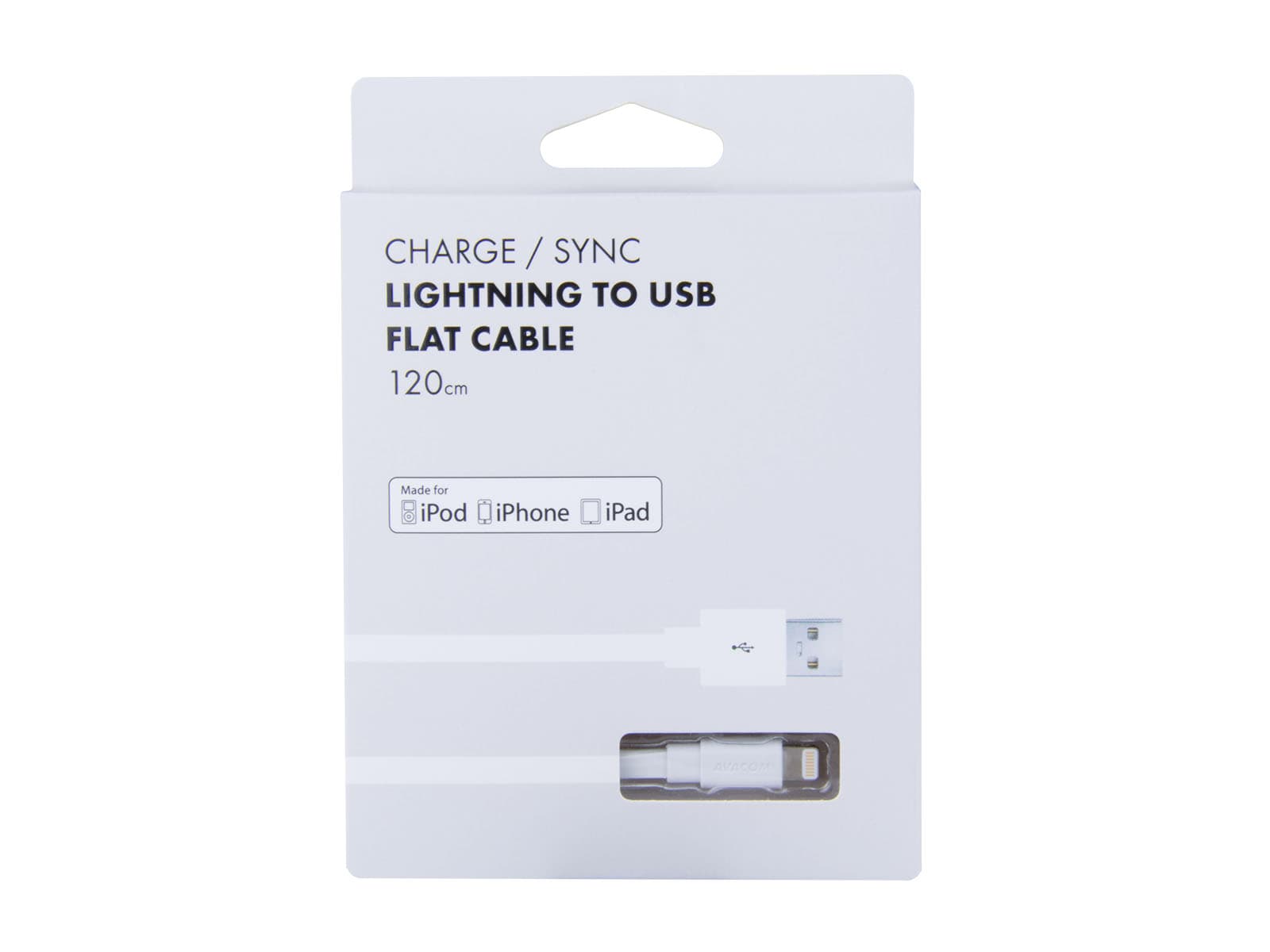 

Avacom USB kabel (2.0), USB A M - Apple Lightning M, .2m, biały, certyfikat MFi, 2.0)/usb a m - apple lightning m/biały/certyfikat mf