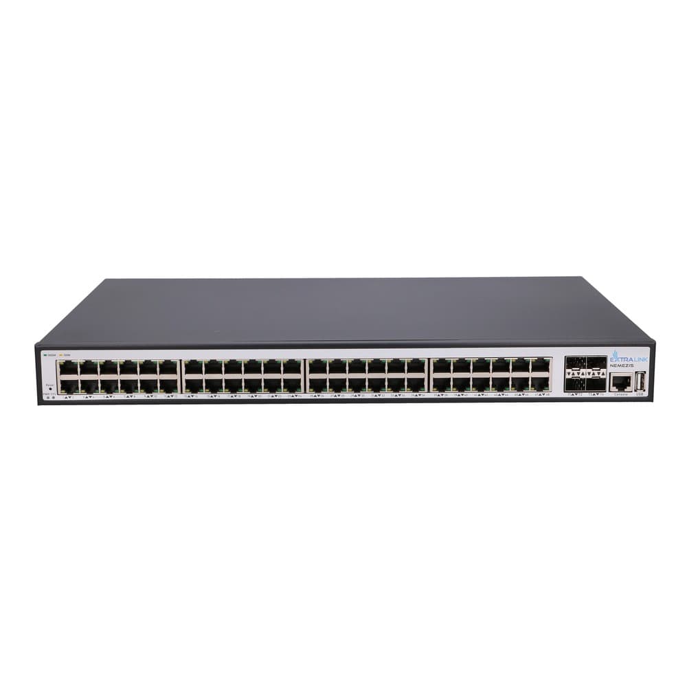

EXTRALINK NEMEZIS FULL GIGABIT MANAGED L3 SWITCH 48 PORTS 10/100/1000M, CONSOLE PORT, 4X 10G SFP+