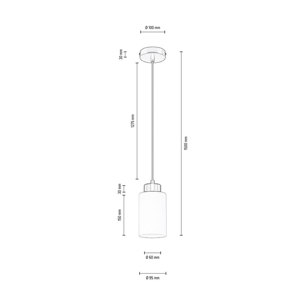

Bosco Lampa Wisząca 1xE27 Max.60W Czarny/Biały