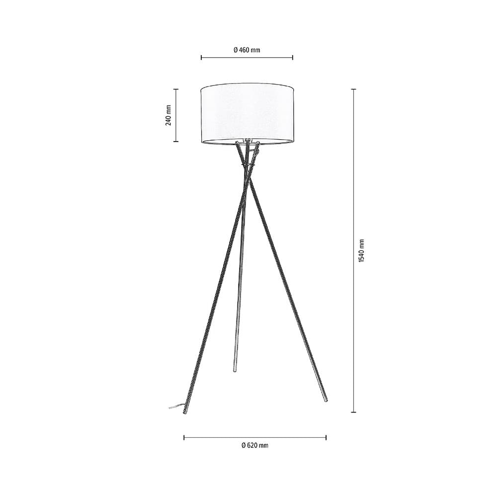 

Hugo Lampa Podłogowa 1xE27 Max.40W Satyna/Transparentny/Biały