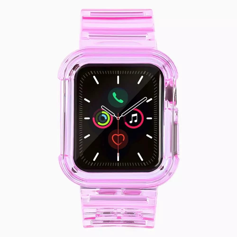 

Opaska Strap Light Set silikonowy pasek bransoleta bransoletka etui do zegarka do Apple Watch 2/3/4/5/6/SE 42/44 Czerwony