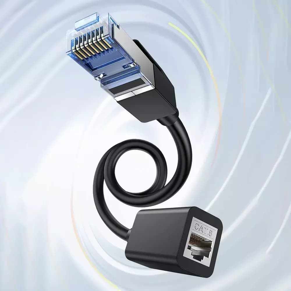 

Przedłużacz UGREEN kabel internetowy Ethernet RJ45 Cat8 40000 Mbps/ 40 Gbps 1m czarny (NW192 50199)