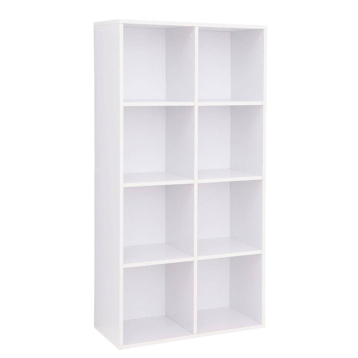 

Regał na książki z 8 półkami biały 129 cm