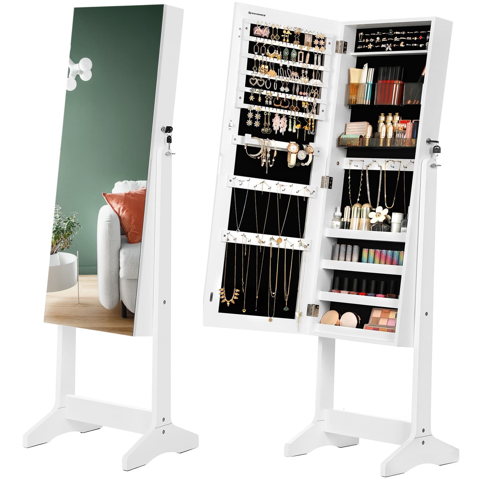 

Szafka lustro stojąca na biżuterię 152 cm