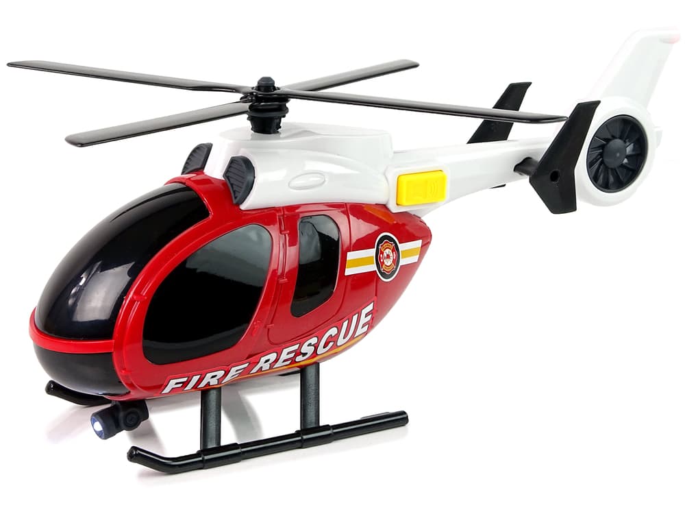 

Zestaw Pojazdów Helikopter Auto Straż Pożarna Dźwięk Czerwone