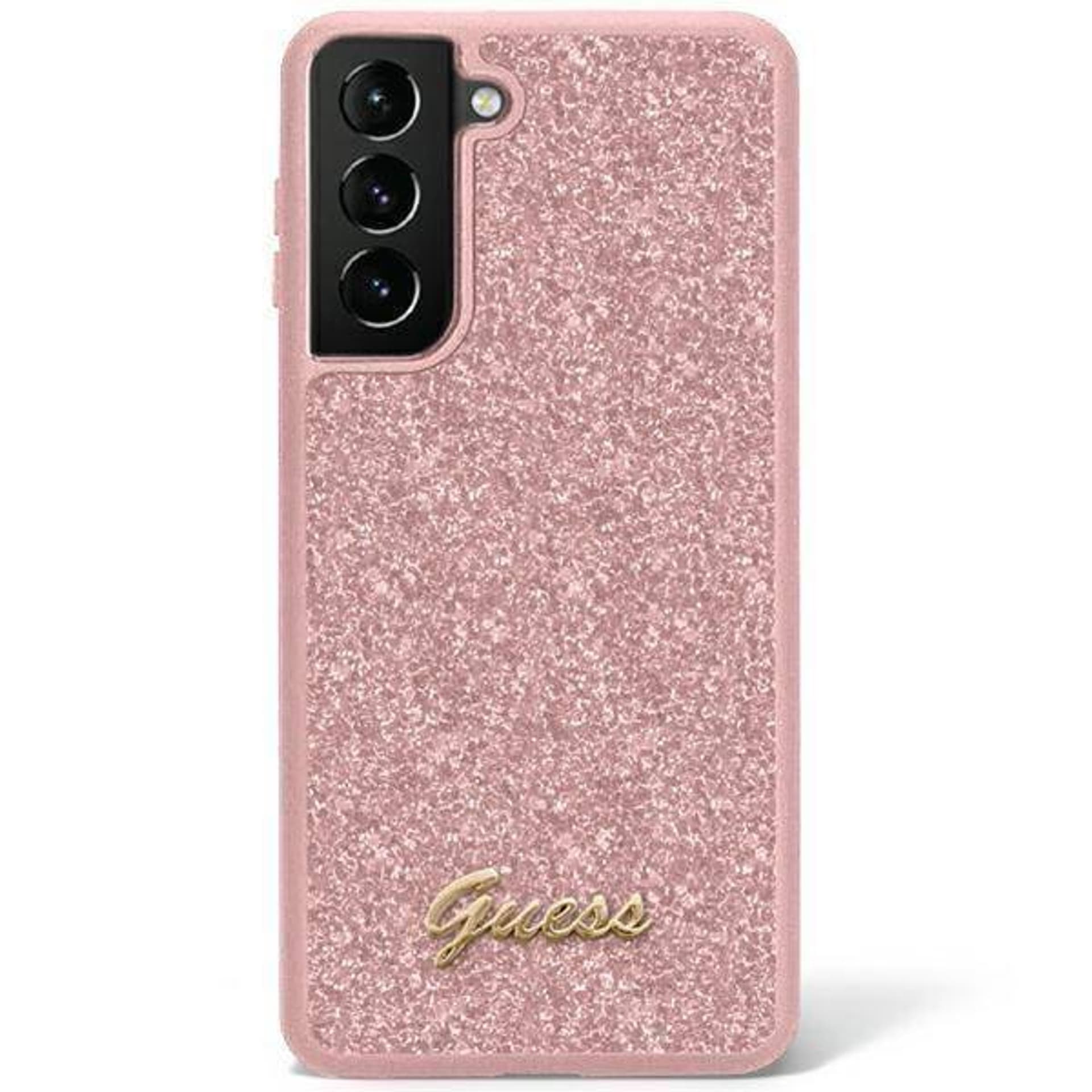 

Guess GUHCS23MHGGSHP S23+ S916 różowy/pink hard case Glitter Script