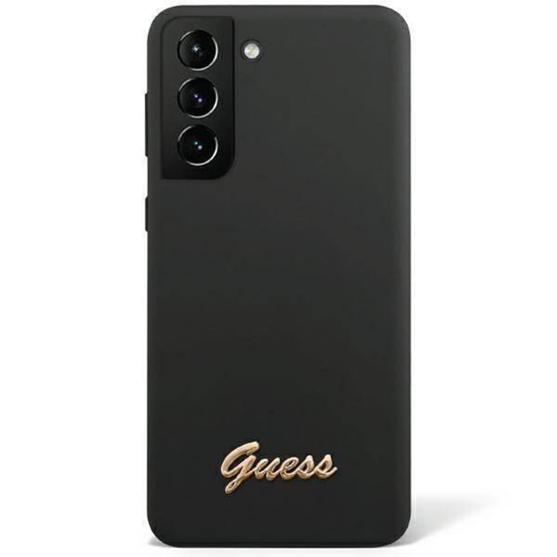 

Guess GUHCS23LSLSMK S23 Ultra S918 czarny/black hardcase Silicone Vintage Gold Logo