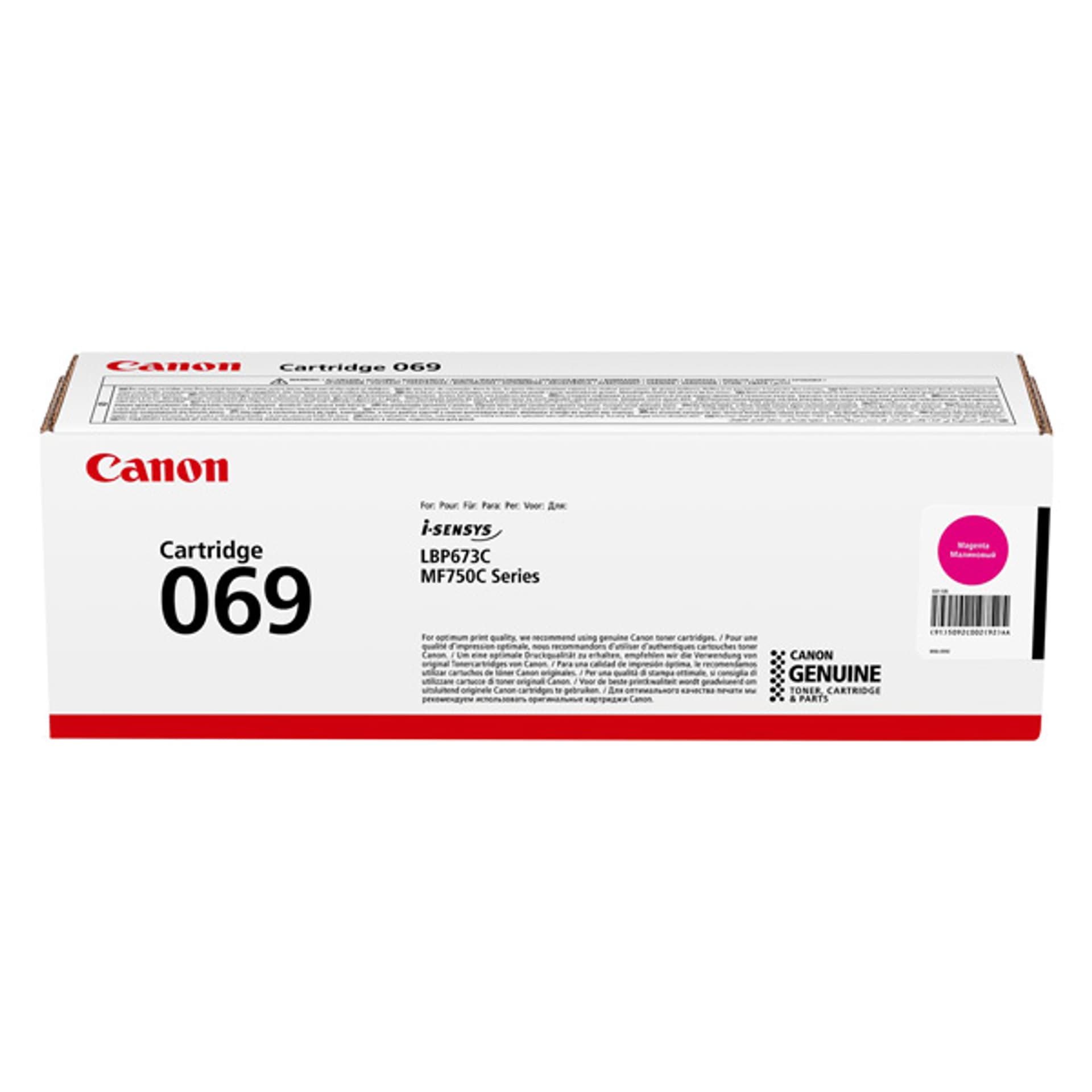 

Canon oryginalny toner 069M, magenta, 1900s, 5092C002, Canon MF752Cdw, 754Cdw, LBP673Cdw, O