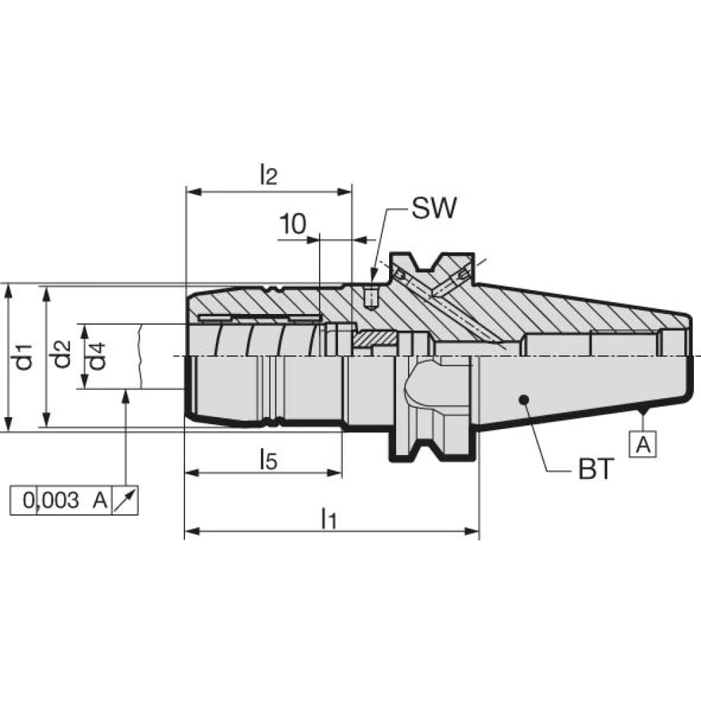 

Uchwyt zacisk.hydraulicz. JIS6339 ADB BT40 8x90mm GÜHRING