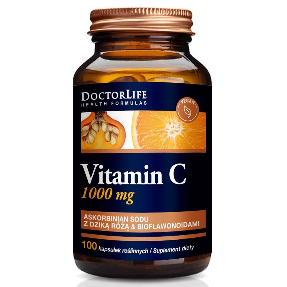 

Doctor Life Vitamin C Buffered Vitamin C buforowana witamina C 1000mg suplement diety Dzika Róża Bioflawonoida 100 kapsułek