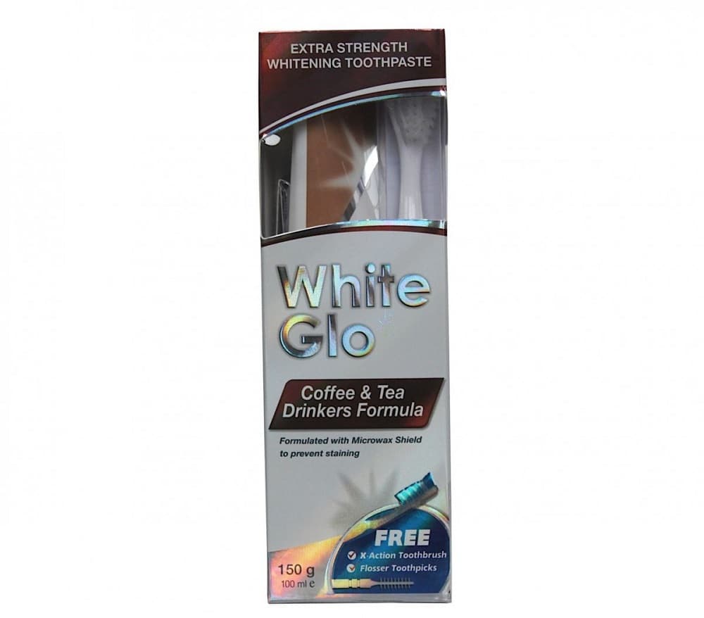 

White Glo Coffee Tea Drinkers Formula wybielająca pasta do zębów dla osób regularnie pijących kawę i herbatę 100ml + szczoteczka