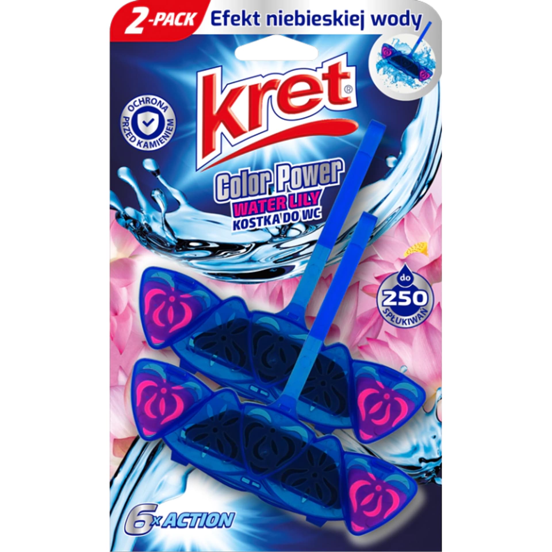 

Kret Color Power zawieszka do WC barwiąca wodę Whater Lily 2x40g