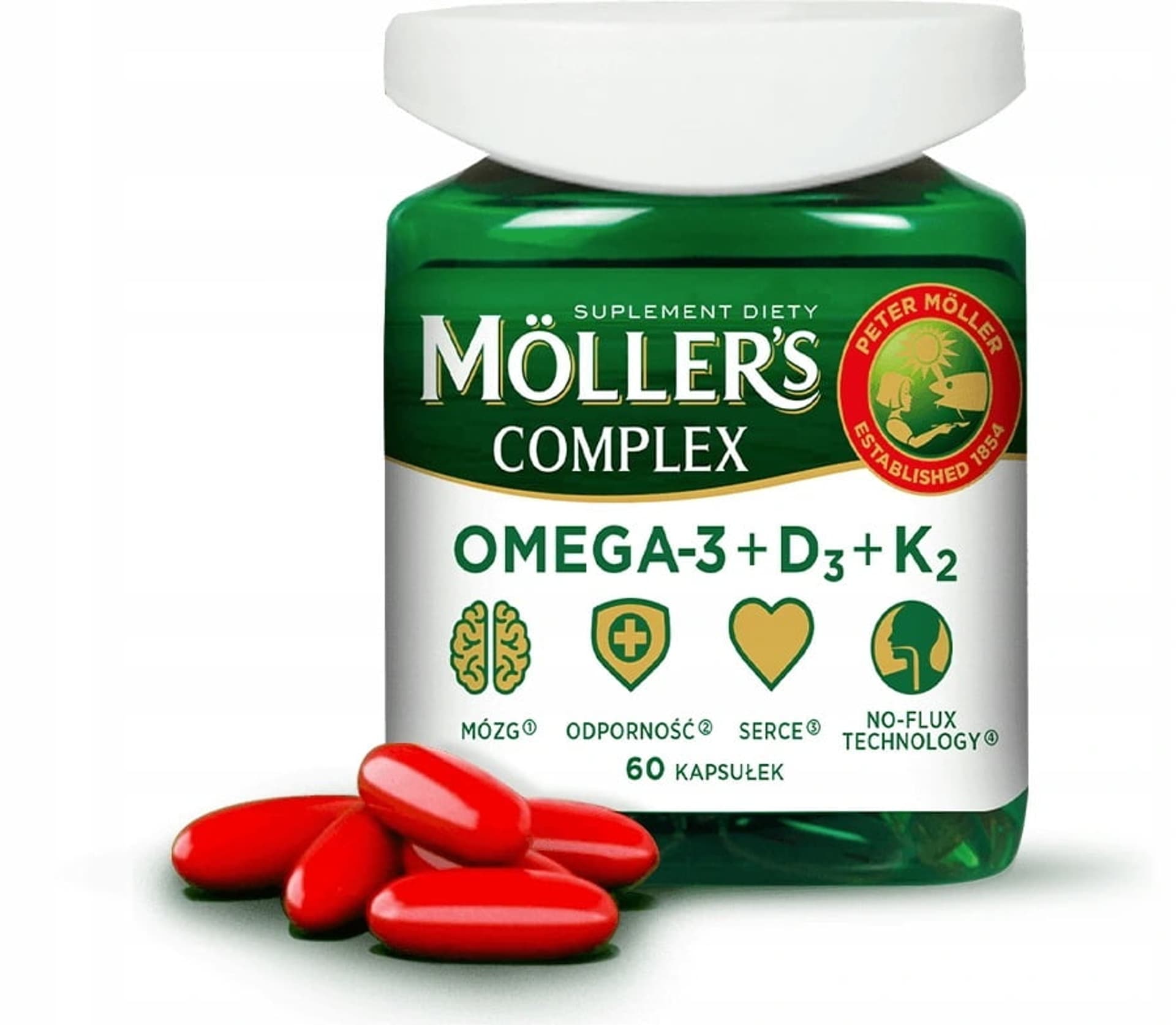 

Möller's Complex Omega-3 + D3 + K2 suplement diety 60 kapsułek