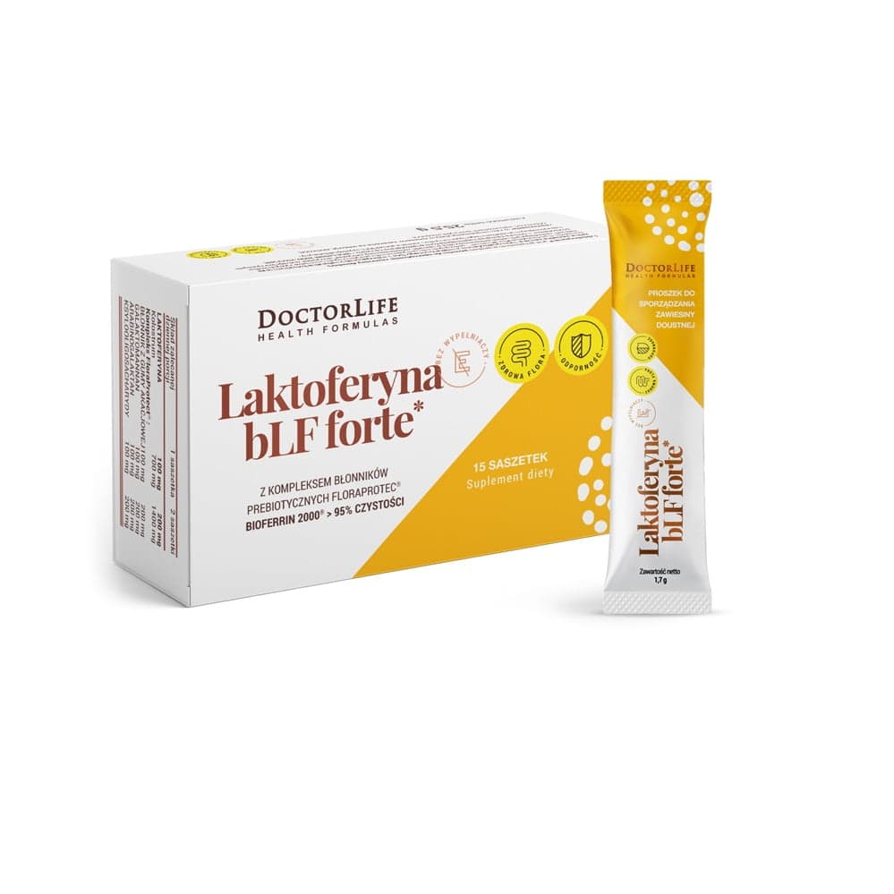 

Doctor Life Laktoferyna bLF Forte 100mg suplement diety 15 saszetek
