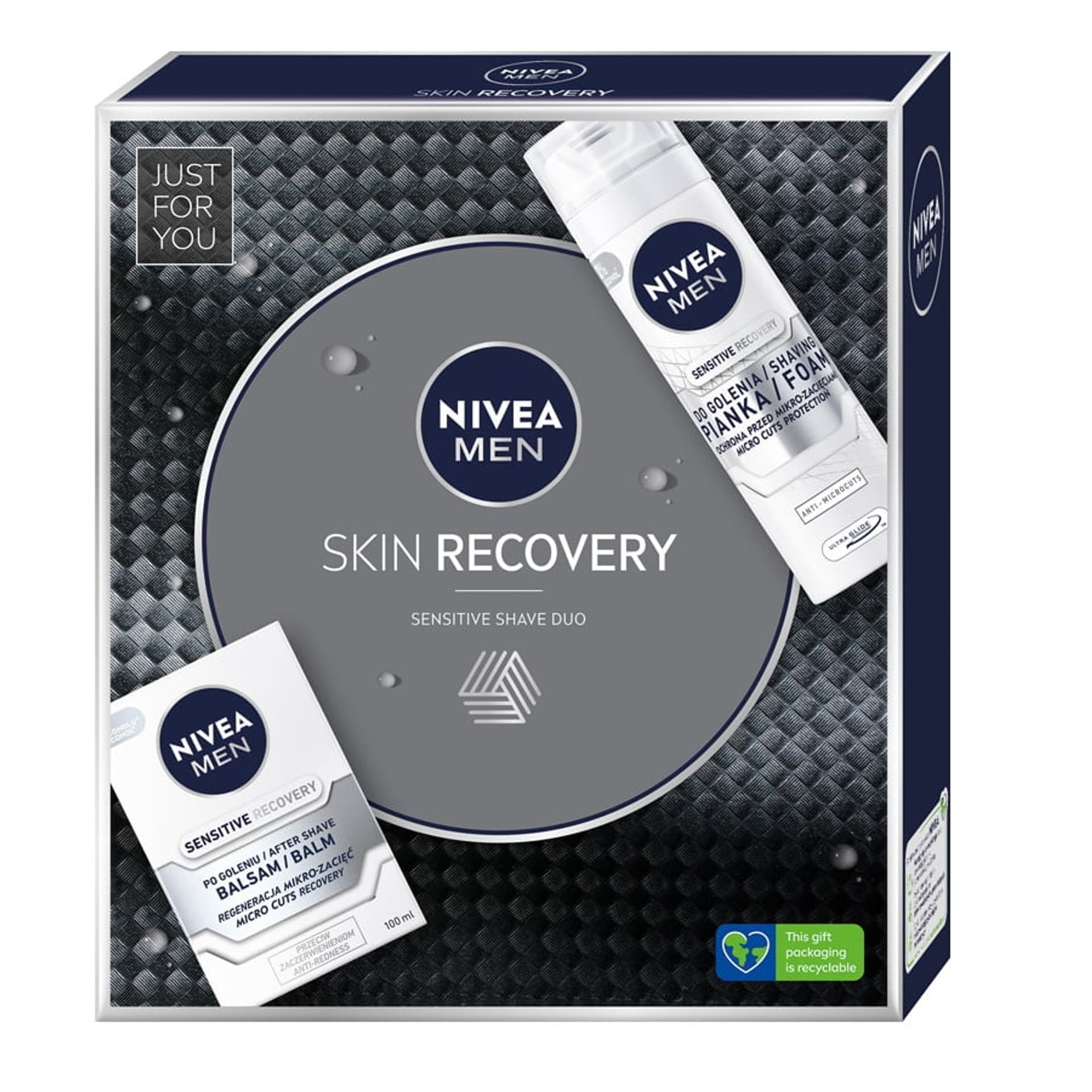 

Nivea Men Skin Recovery zestaw pianka do golenia 200ml + balsam po goleniu 100ml