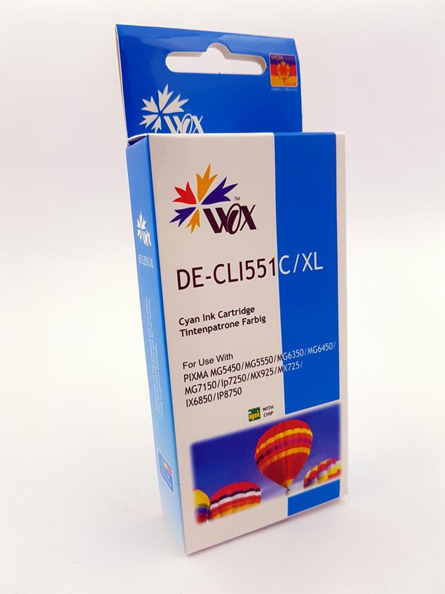 

Tusz Wox Cyan CANON CLI 551C z chipem zamiennik CLI551C (6509B001 )
