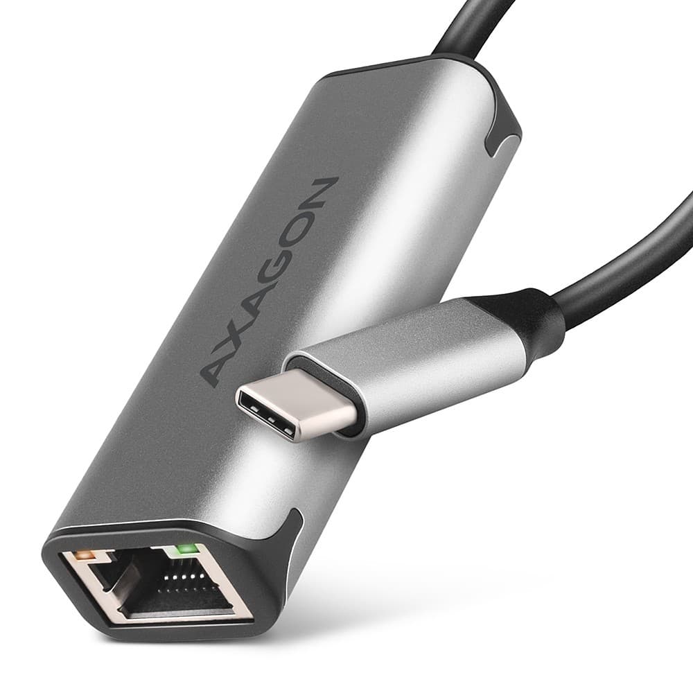 

Karta sieciowa 2.5 Gigabit Ethernet ADE-25RC USB-C 3.2 Gen 1 - Realtek 8156, automatyczna instalacja, szara