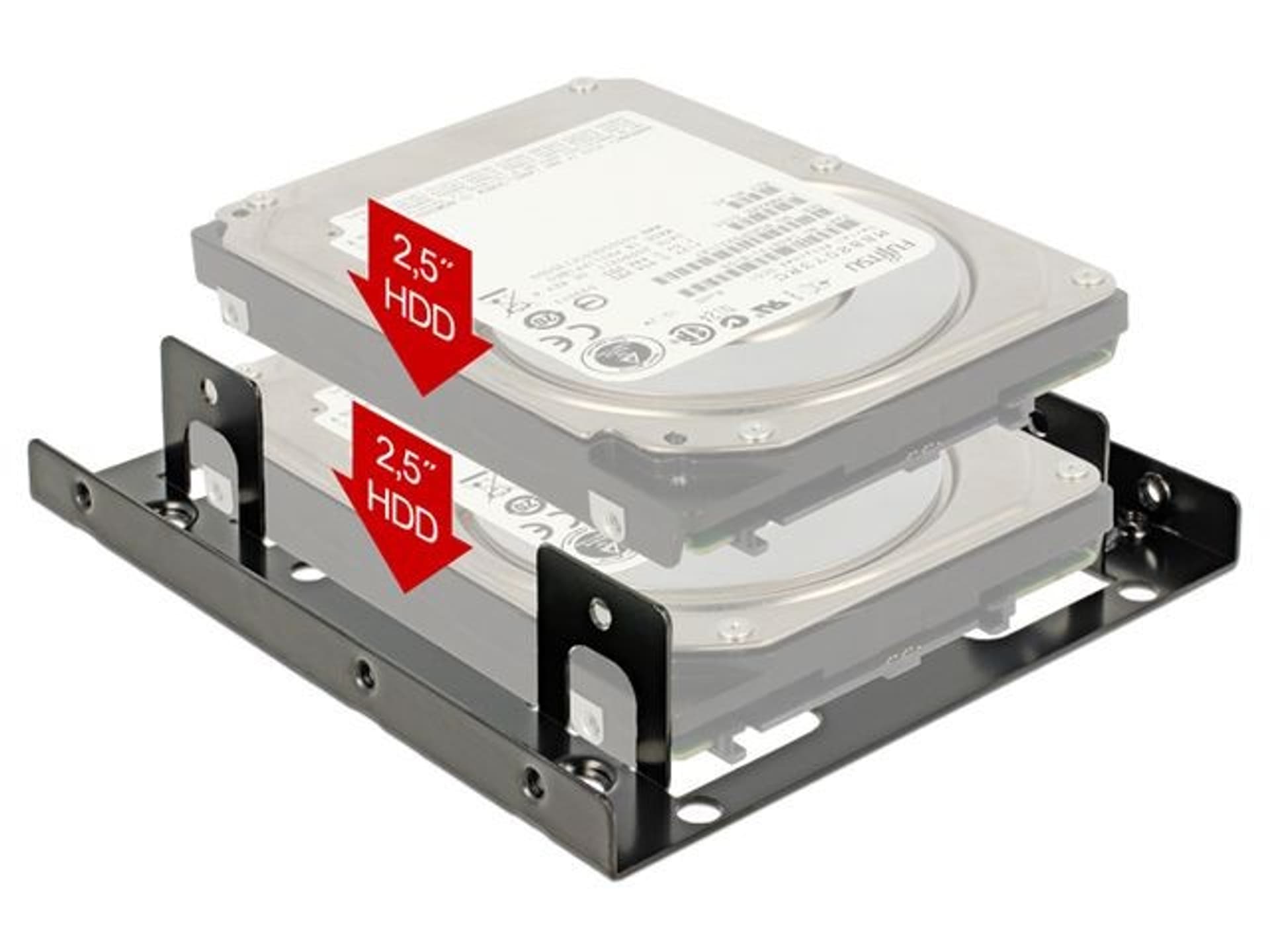 

Adapter HDD sanki/szyna 3,5'' na 2x2,5''