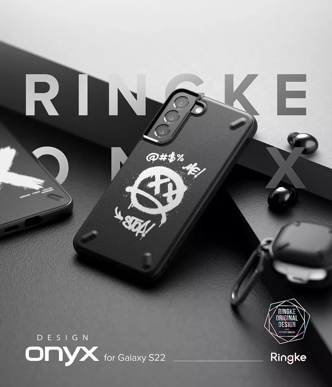 

Ringke Onyx Design wytrzymałe etui pokrowiec Samsung Galaxy S22 czarny (X)