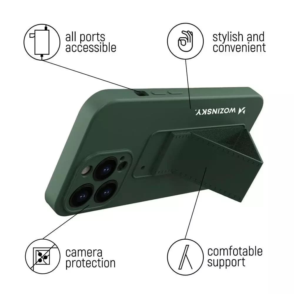 

Wozinsky Kickstand Case silikonowe etui z podstawką iPhone 13 Pro Max granatowe