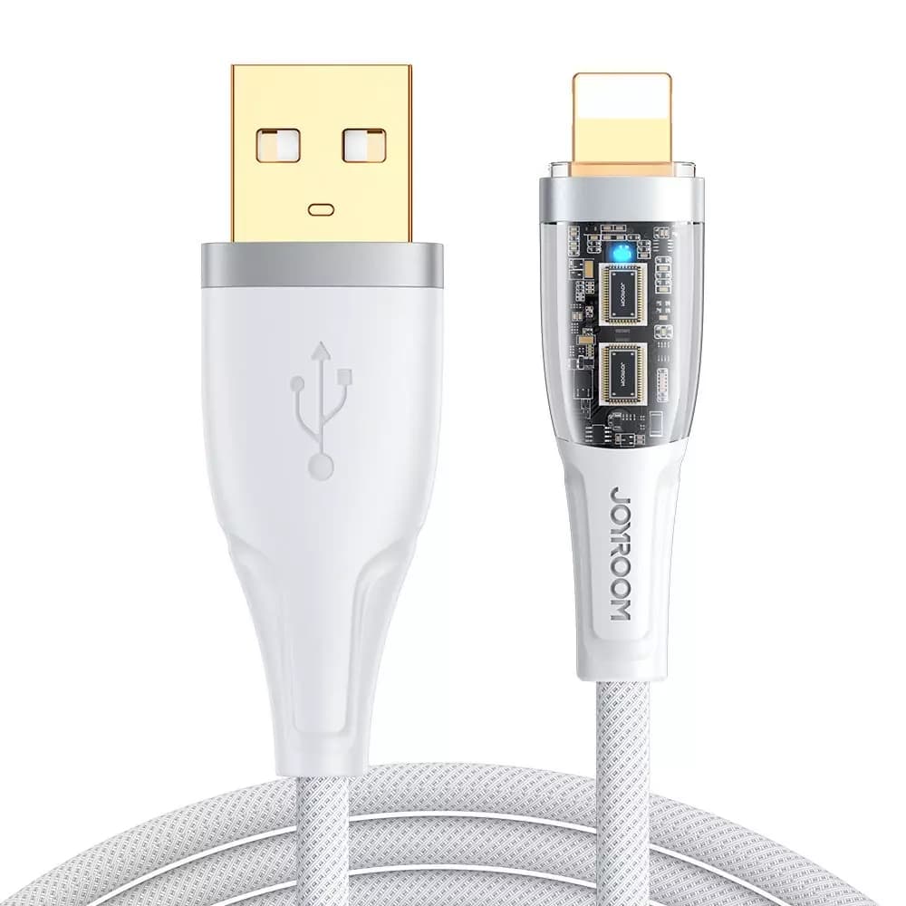 

Joyroom kabel z szybkim ładowaniem z inteligentnym wyłącznikiem USB-A - Lightning 2.4A 1.2m biały (S-UL012A3)