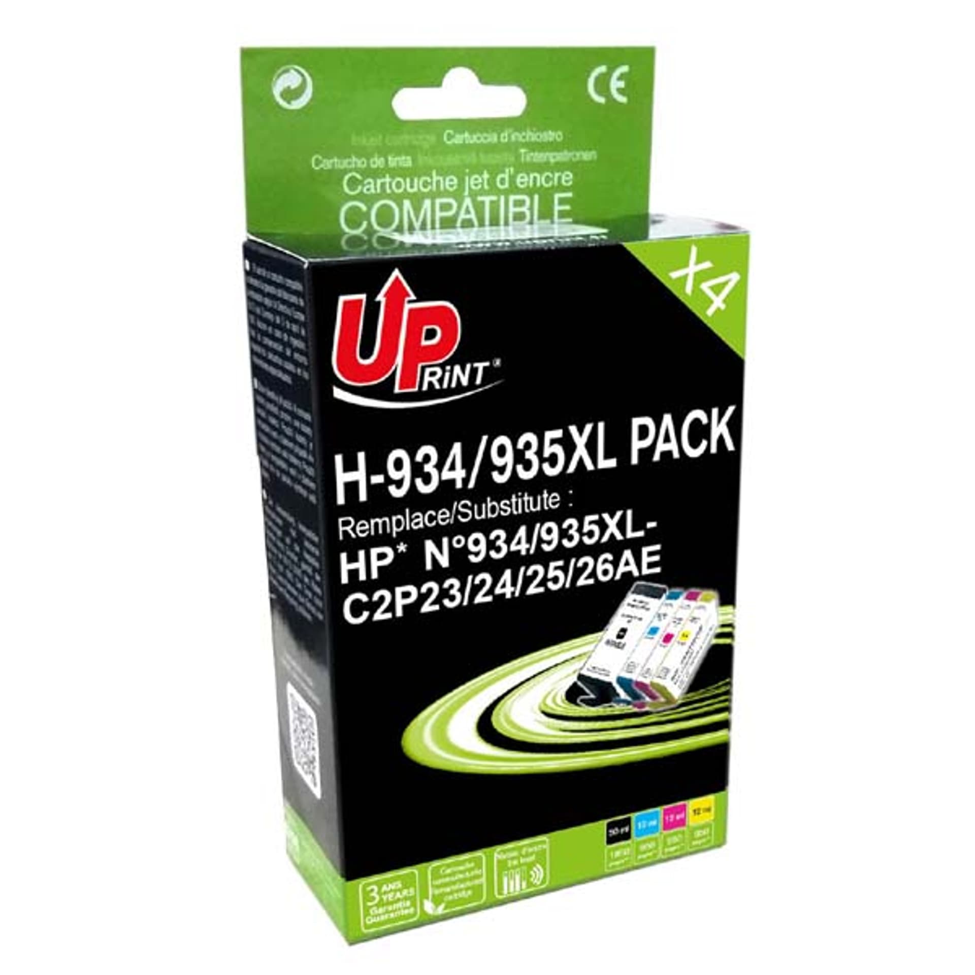

UPrint kompatybilny ink / tusz z C2P23AE, CP24AE, CP25AE, CP26AE, HP 934XL, HP 935XL, black, cyan, magenta, yellow, 1850 + 3x950s,