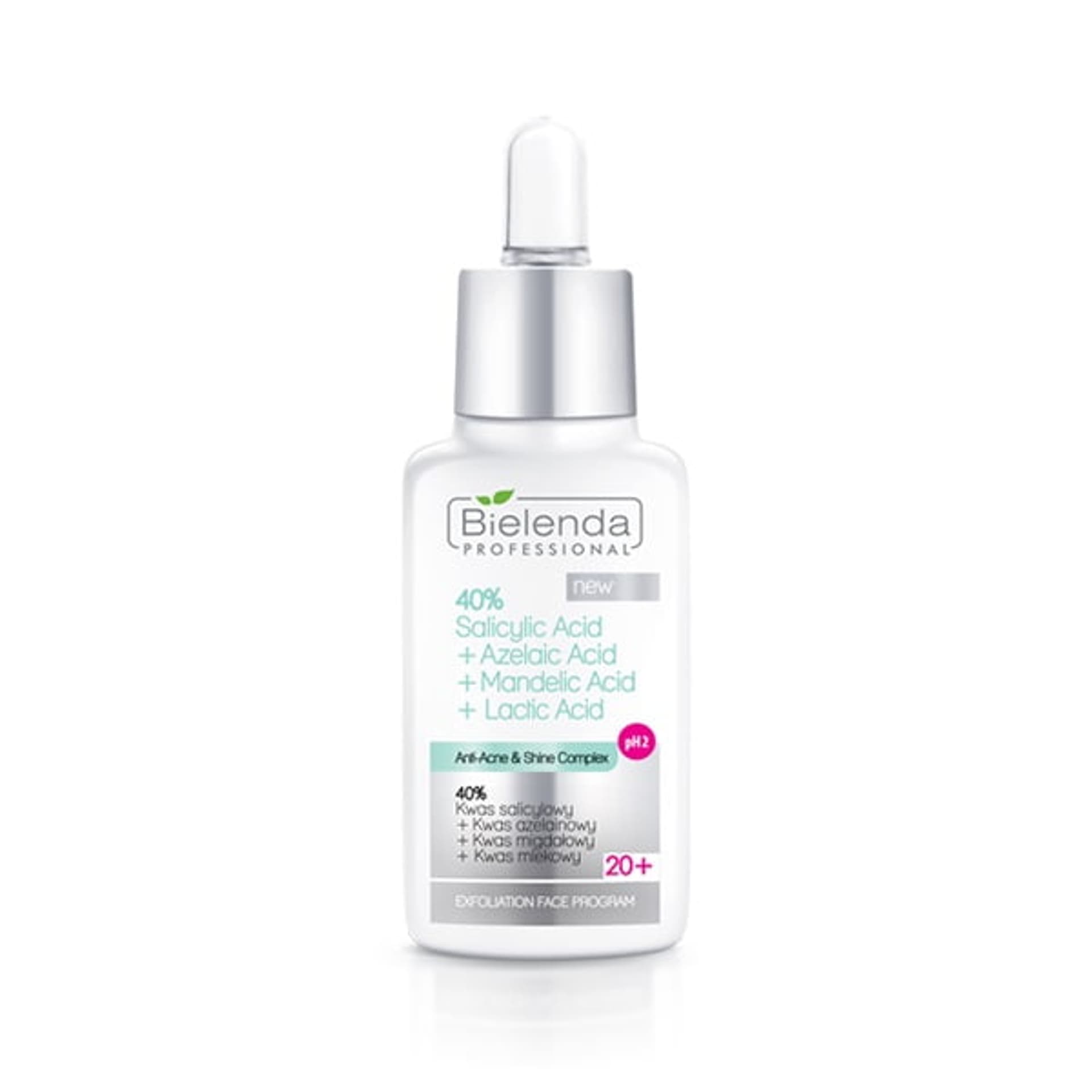 

Bielenda Professional Anti-Acne 40% kwas salicylowy + kwas azelainowy + kwas migdałowy + kwas mlekowy PH 2 20+ 30g