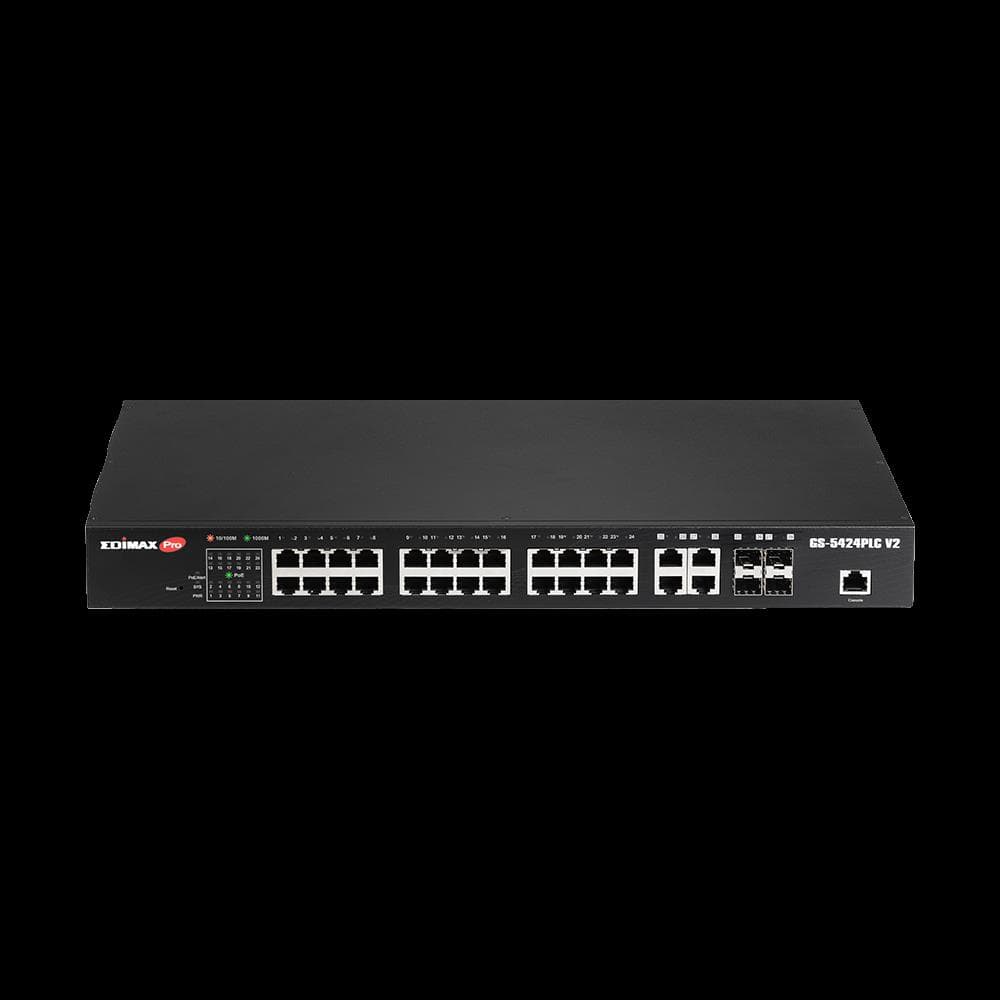 

Switch EDIMAX GS-5424PLC V2 (Long Range 24-Port Gigabit PoE+ Web Smart 4x Gigabit RJ45/SFP)