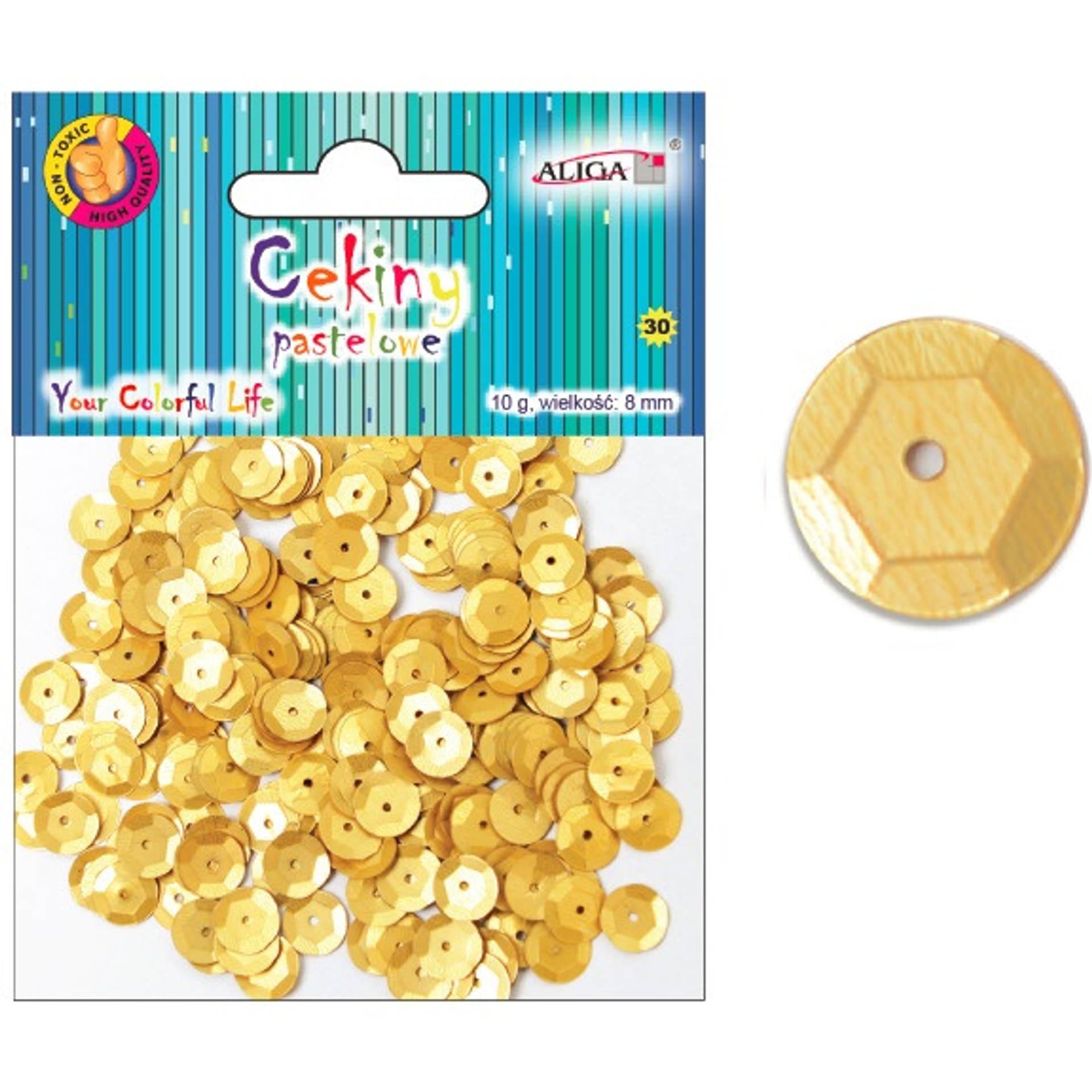 

Cekiny pastelowe złote 8mm, 10g WMT-113(40) ALIGA, 40) alig