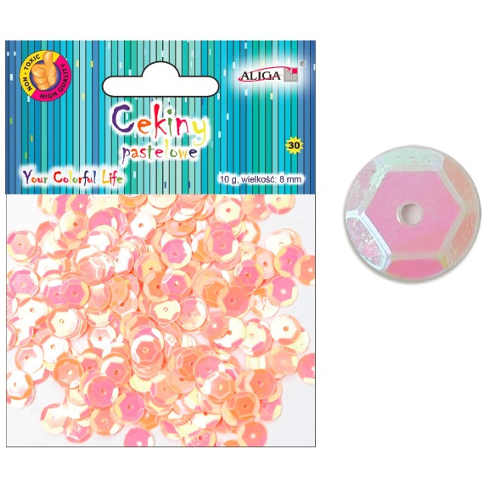 

Cekiny pastelowe łososiowe 8mm, 10g WMT-112(39) ALIGA, 39) alig