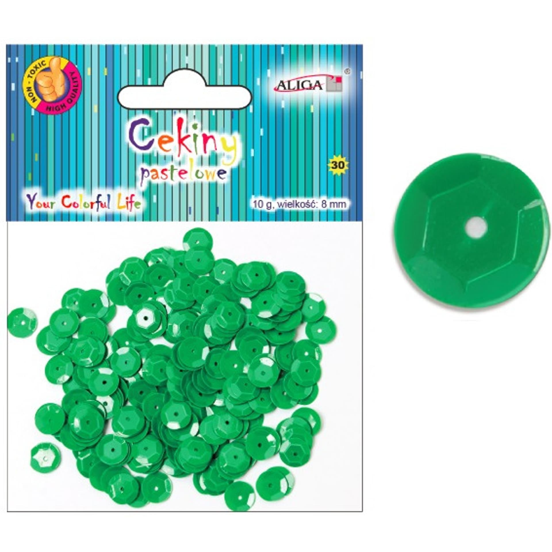 

Cekiny pastelowe zielone 8mm, 10g WMT-106(33) ALIGA, 33) alig