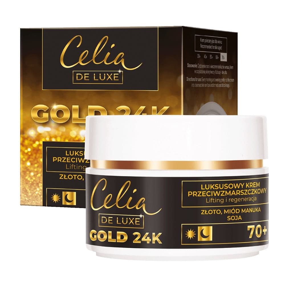 

Celia Gold 24K Luksusowy Krem przeciwzmarszczkowy 70+ - lifting i regeneracja 50ml
