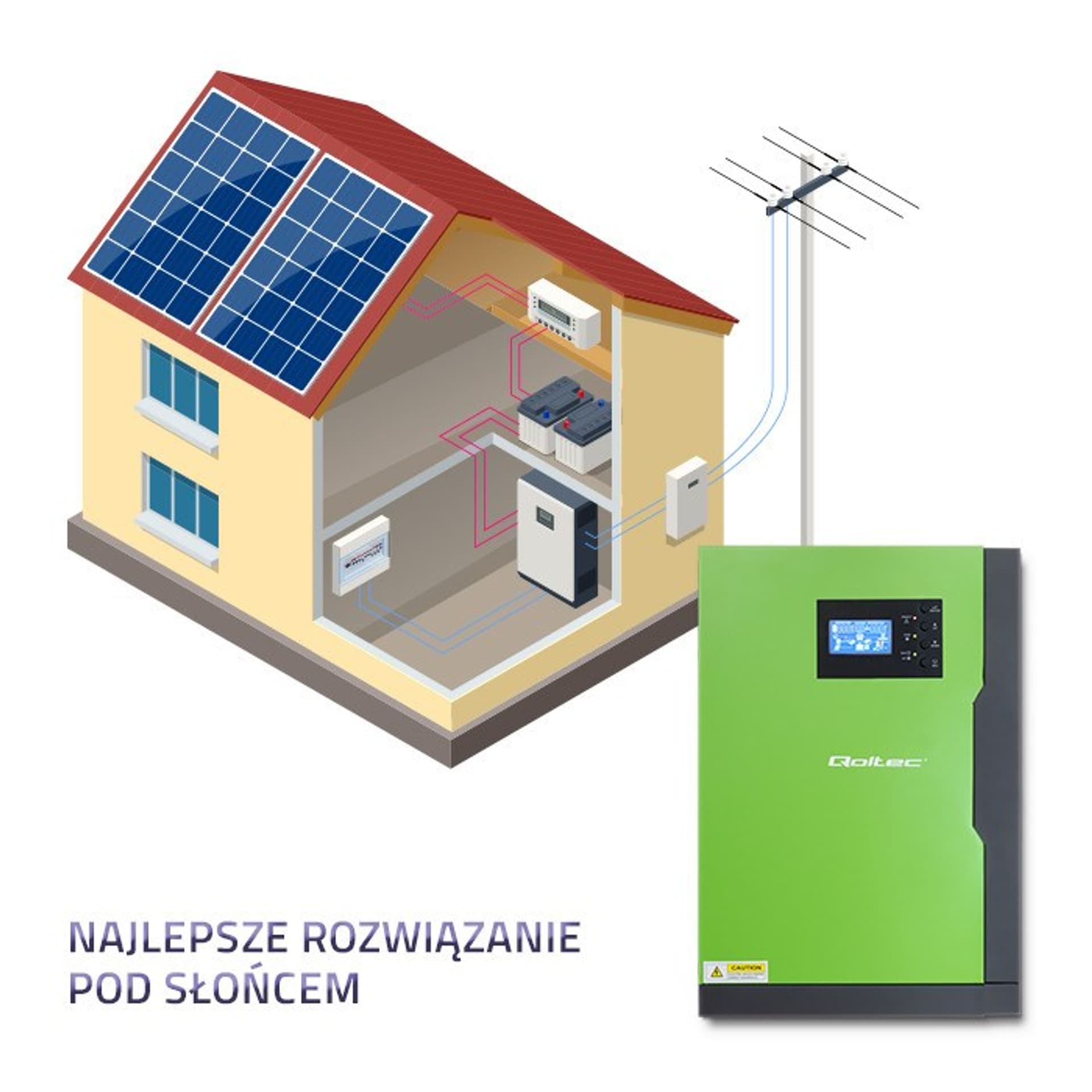 

QOLTEC INWERTER SOLARNY HYBRYDOWY OFF-GRID 5,5KW | 100A | 48V | MPPT | SNUS