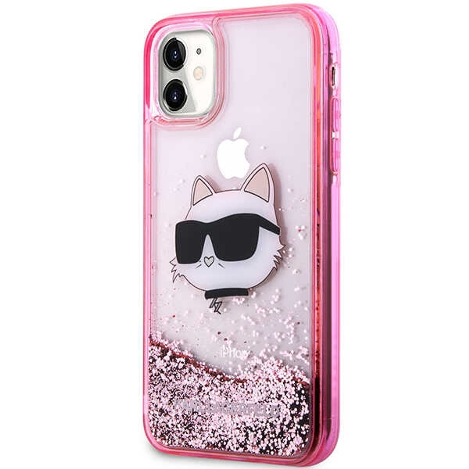 

Karl Lagerfeld KLHCN61LNCHCP iPhone 11/ XR różowy/pink hardcase Glitter Choupette Head