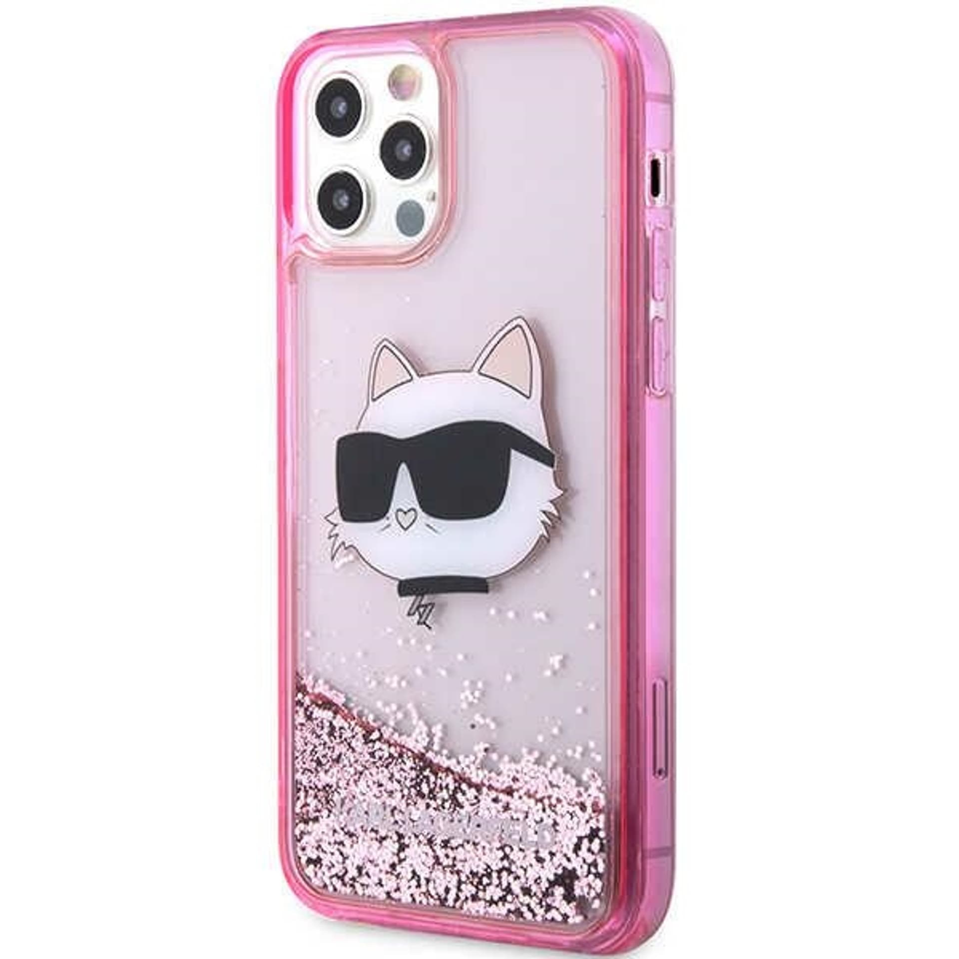 

Karl Lagerfeld KLHCP12MLNCHCP iPhone 12/ 12 Pro 6,1" różowy/pink hardcase Glitter Choupette Head